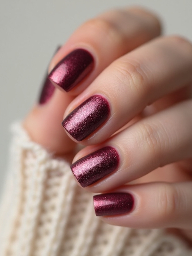 plush metallic cranberry naildip