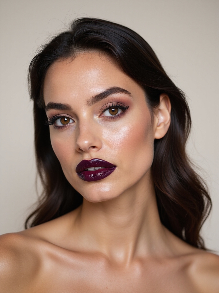 plush plum glossy lips