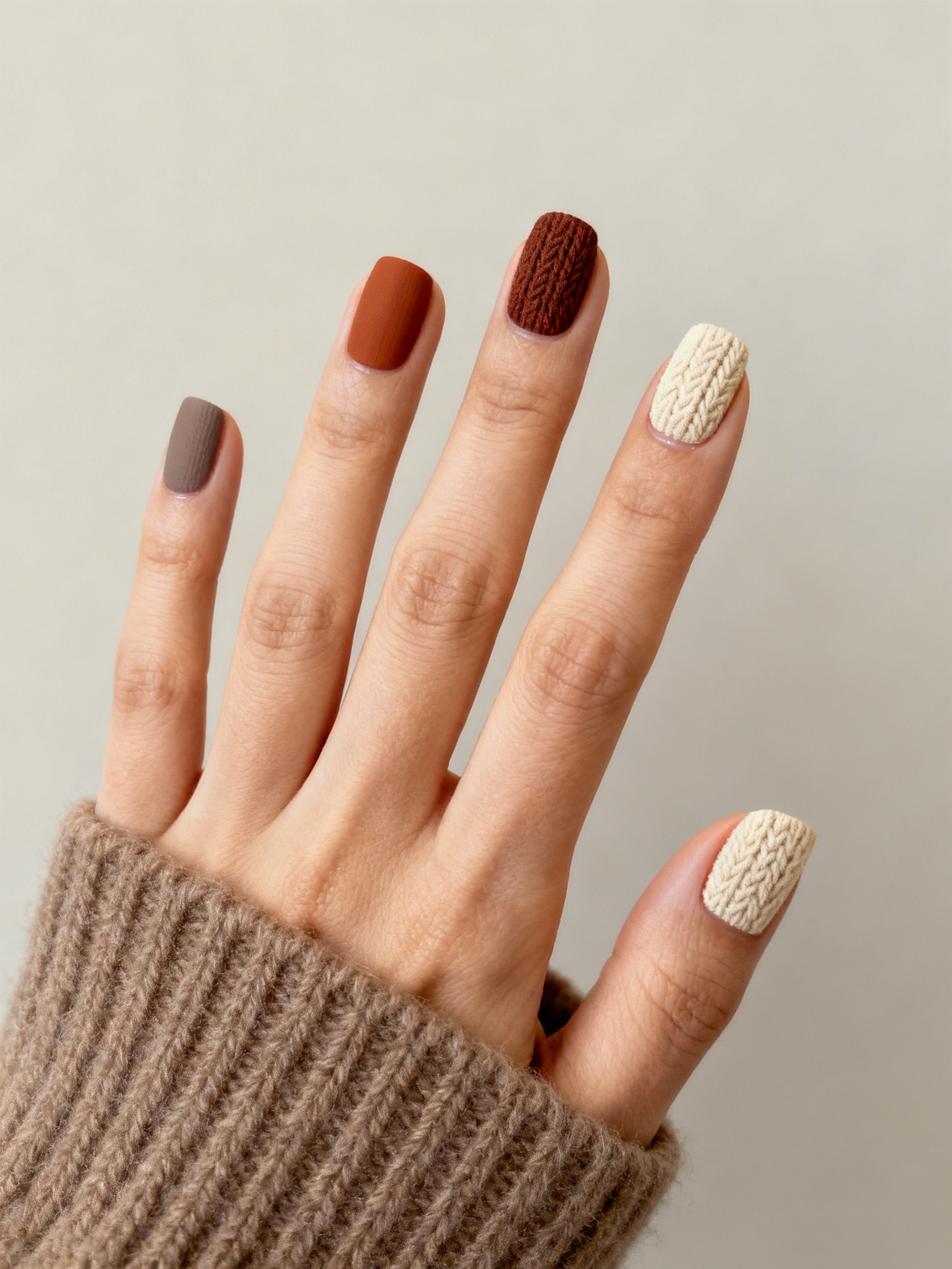 plush sweater texture cozy nails