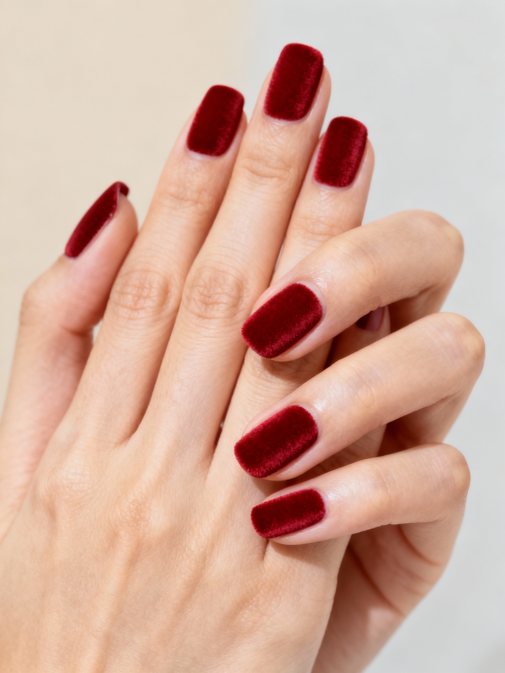 plush velvet matte crimson