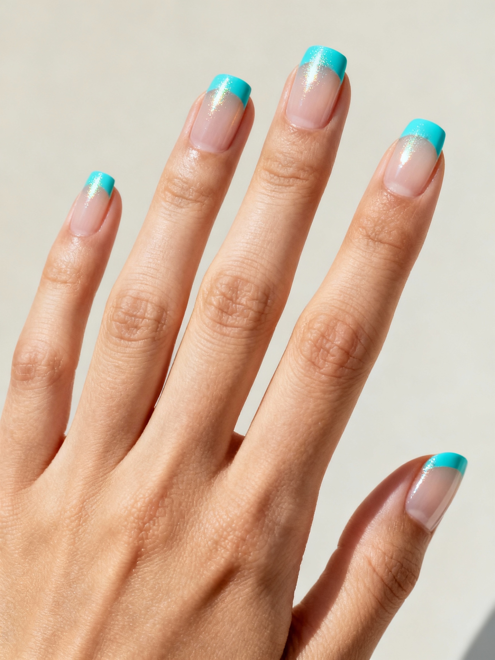 poolside aqua french nails