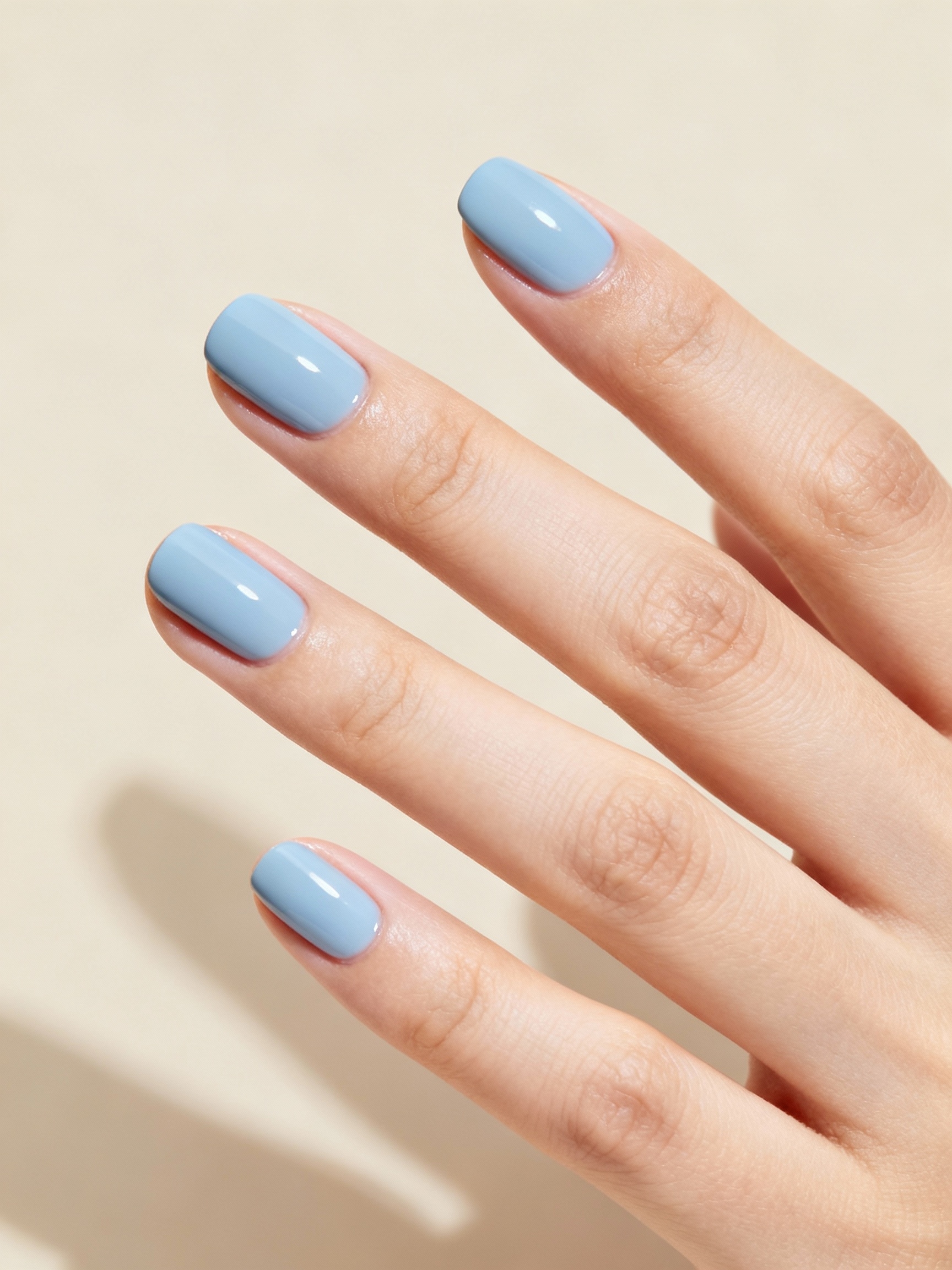 powder blue minimalist sheer mani