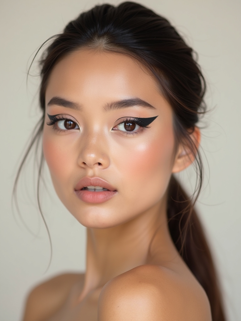 precise carved negative space eyeliner