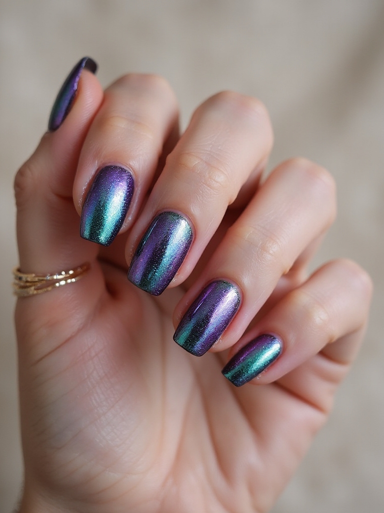 prismatic magnetic ripple manicure