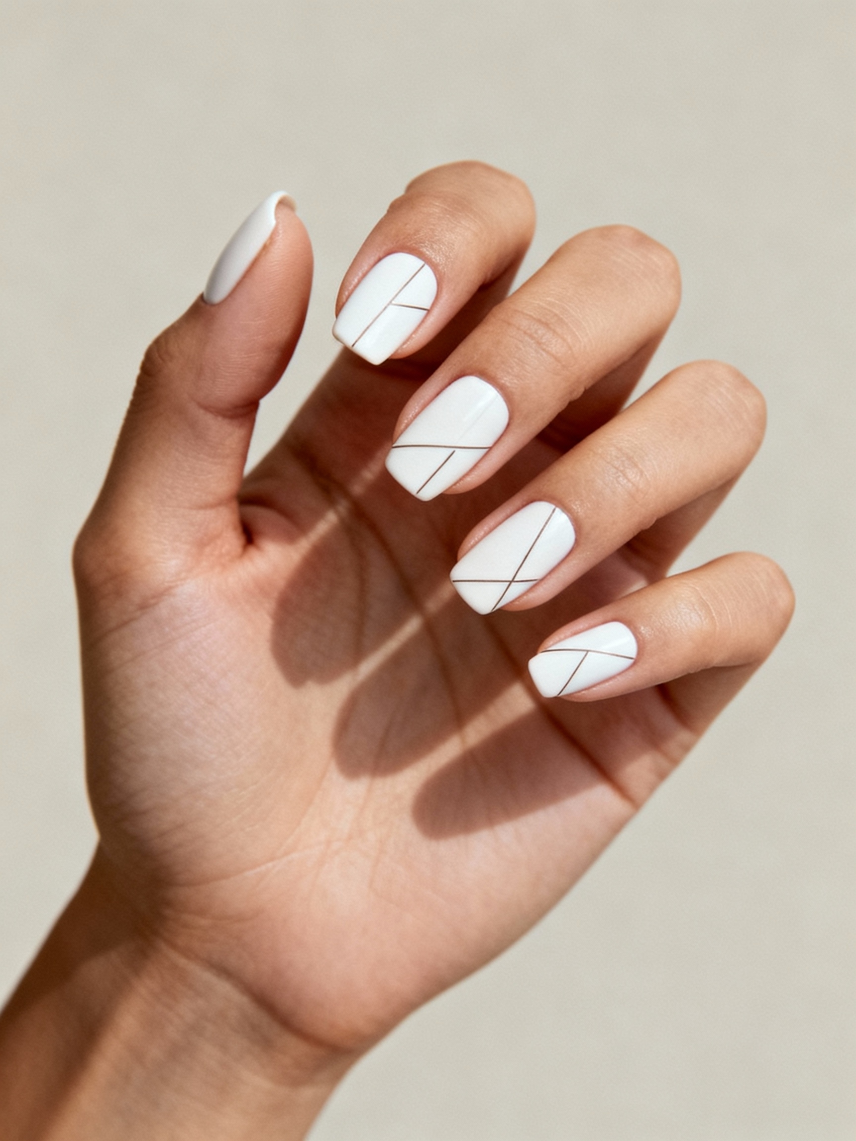 razor thin geometric negative space manicure