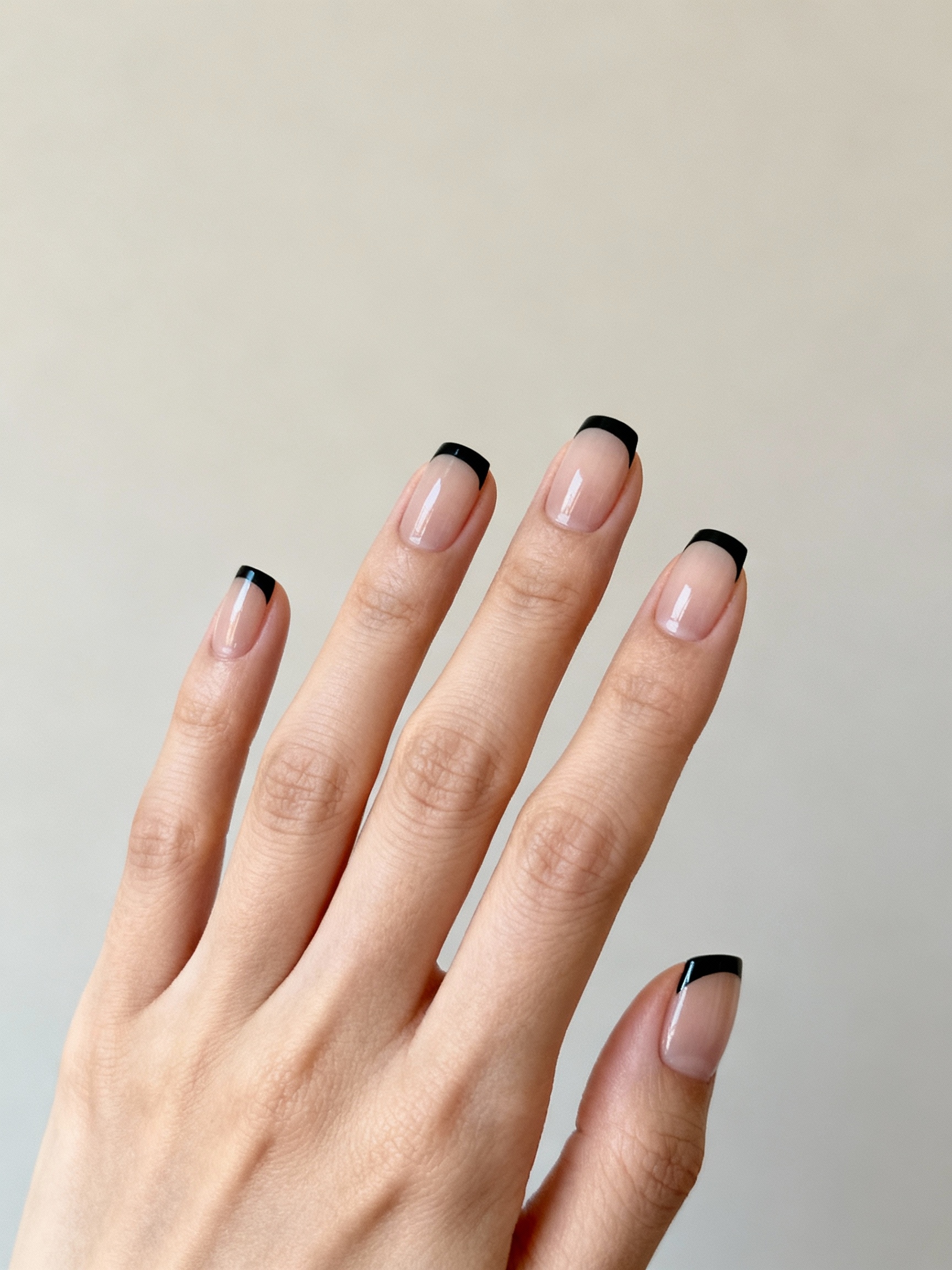 razor thin glossy nude tips