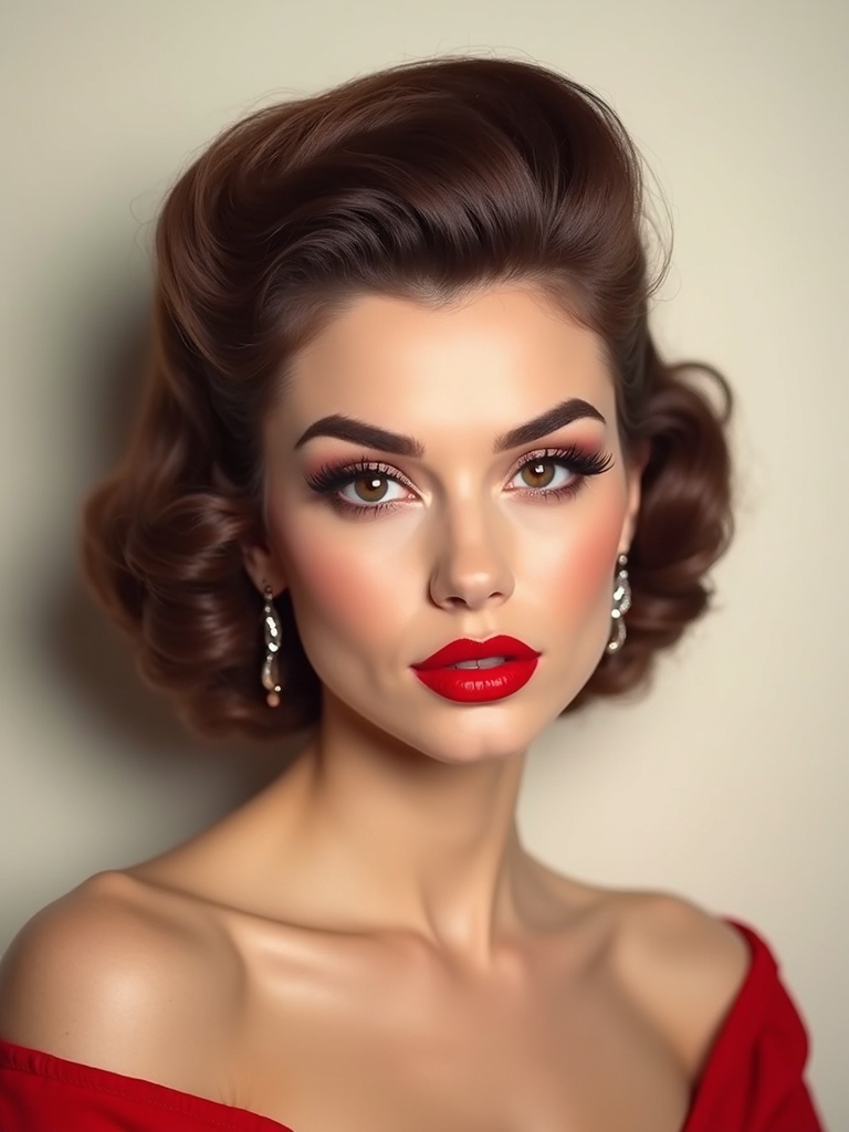 retro bold red cupid s bow