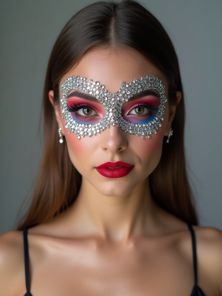 rhinestone harley glam mask