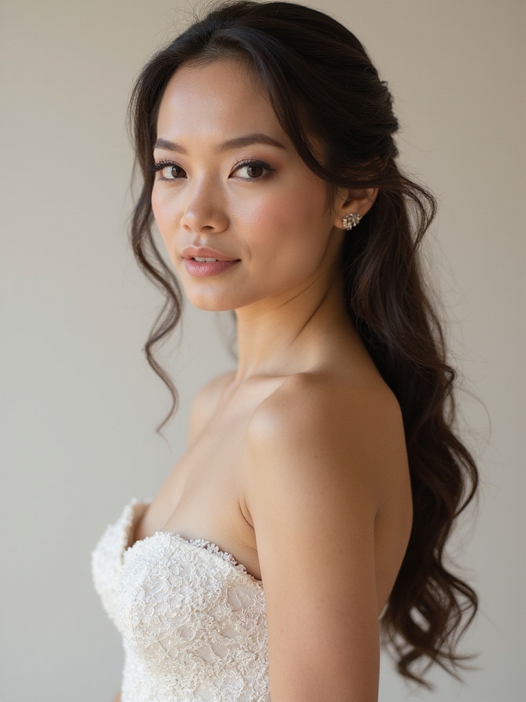 romantic soft glam bridal looks