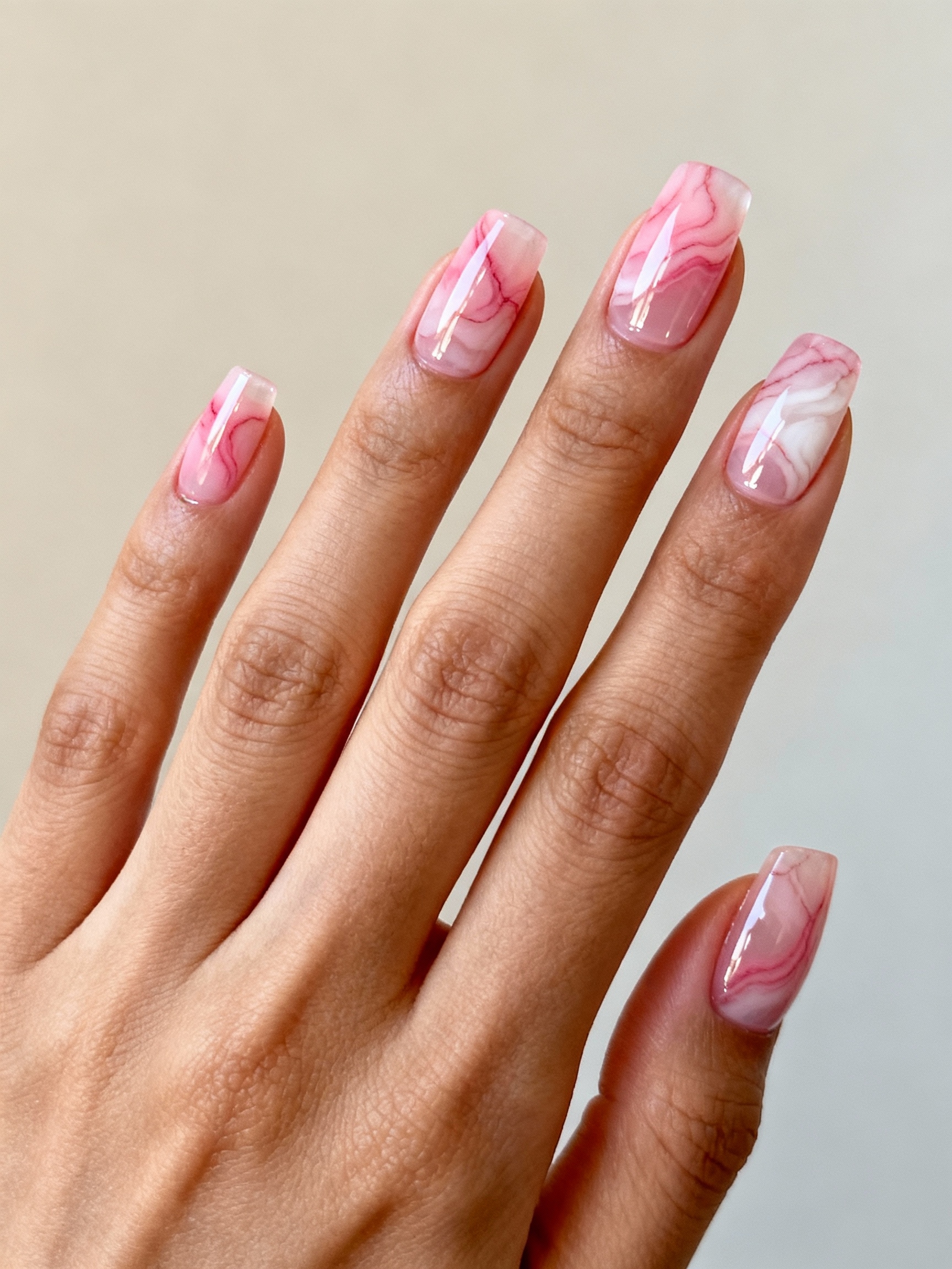 rosy hand poured marble swirls