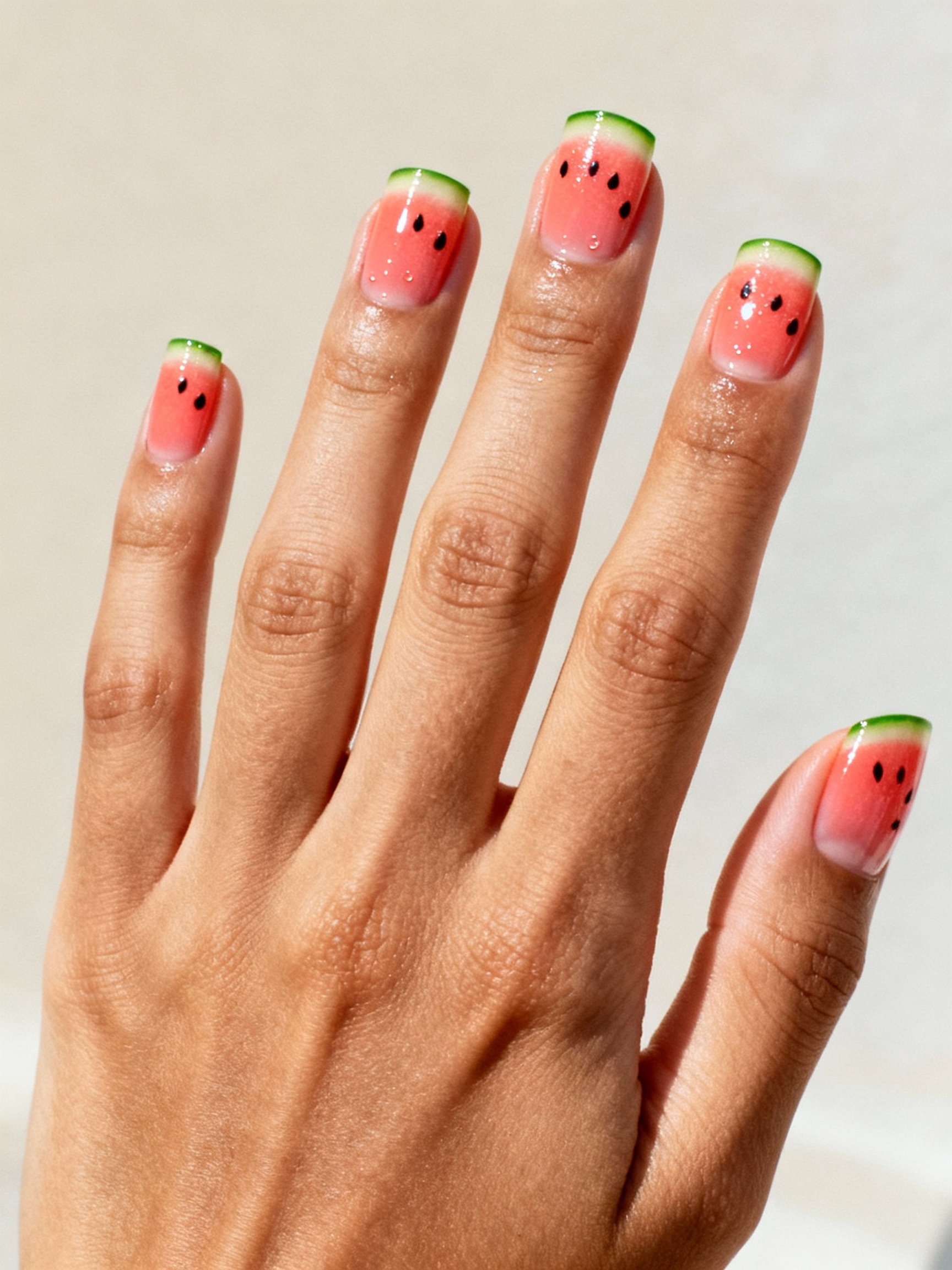 rosy jelly nails with seeds