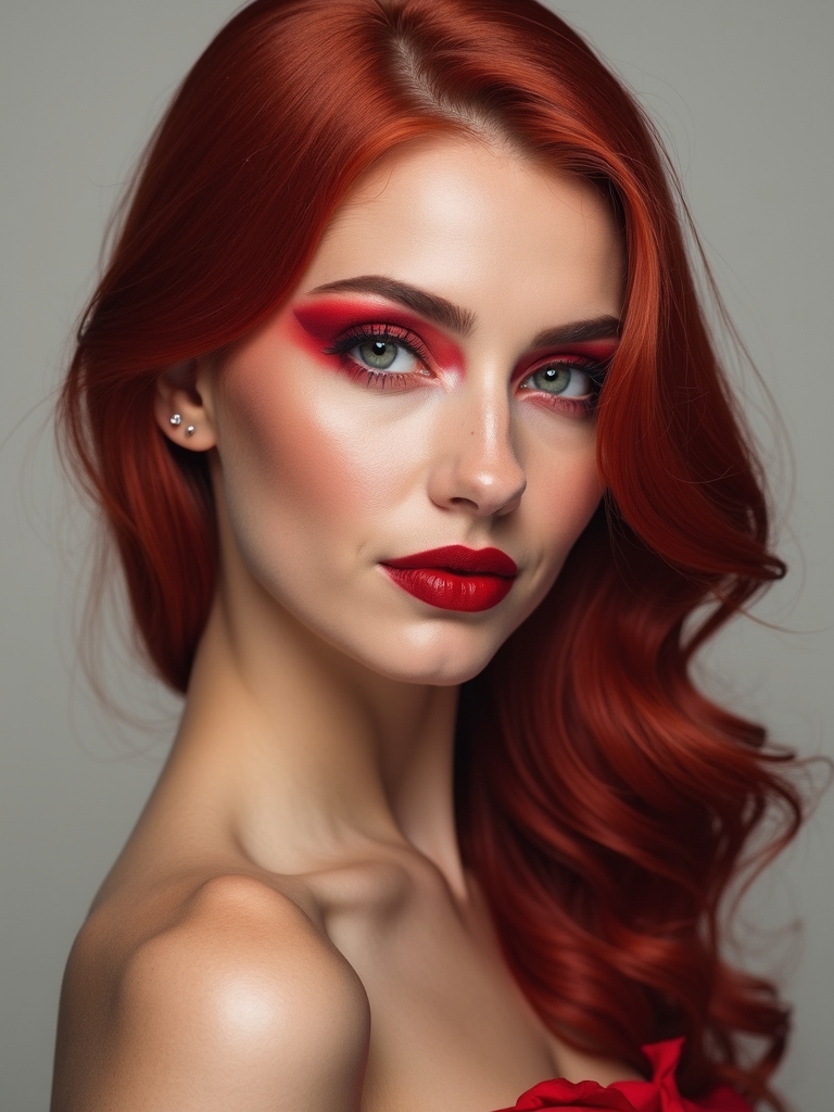 rosy monochrome red glam