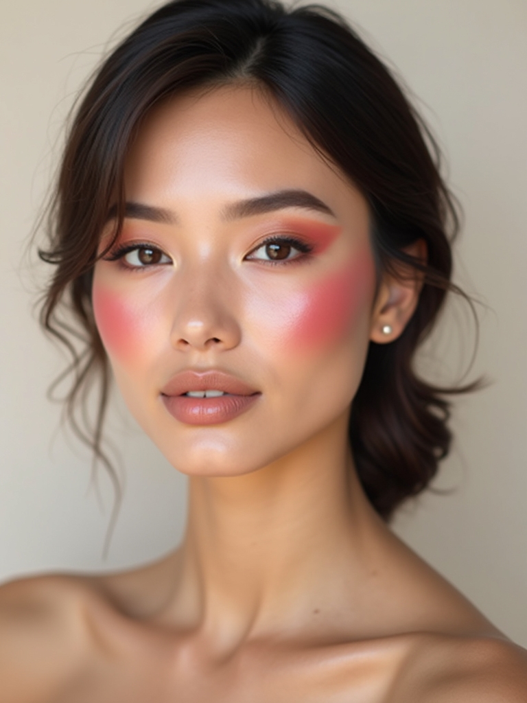 sculpted temple to cheek blush