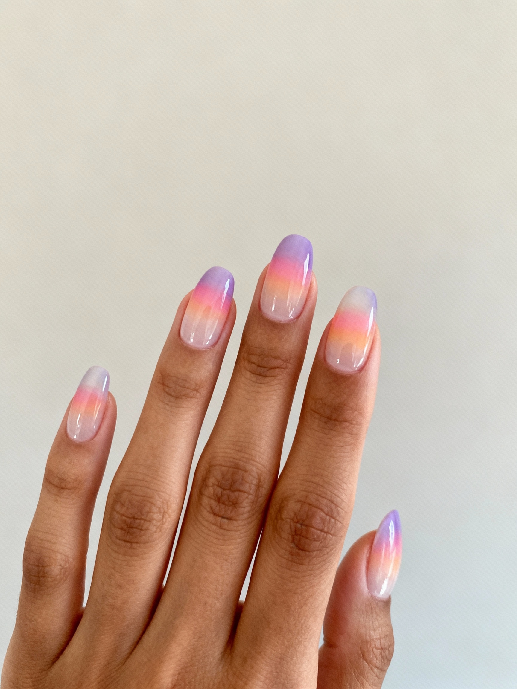 sheer blushing pastel ombr