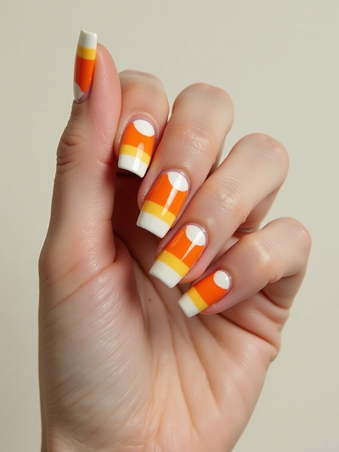 sheer candy corn striped tips