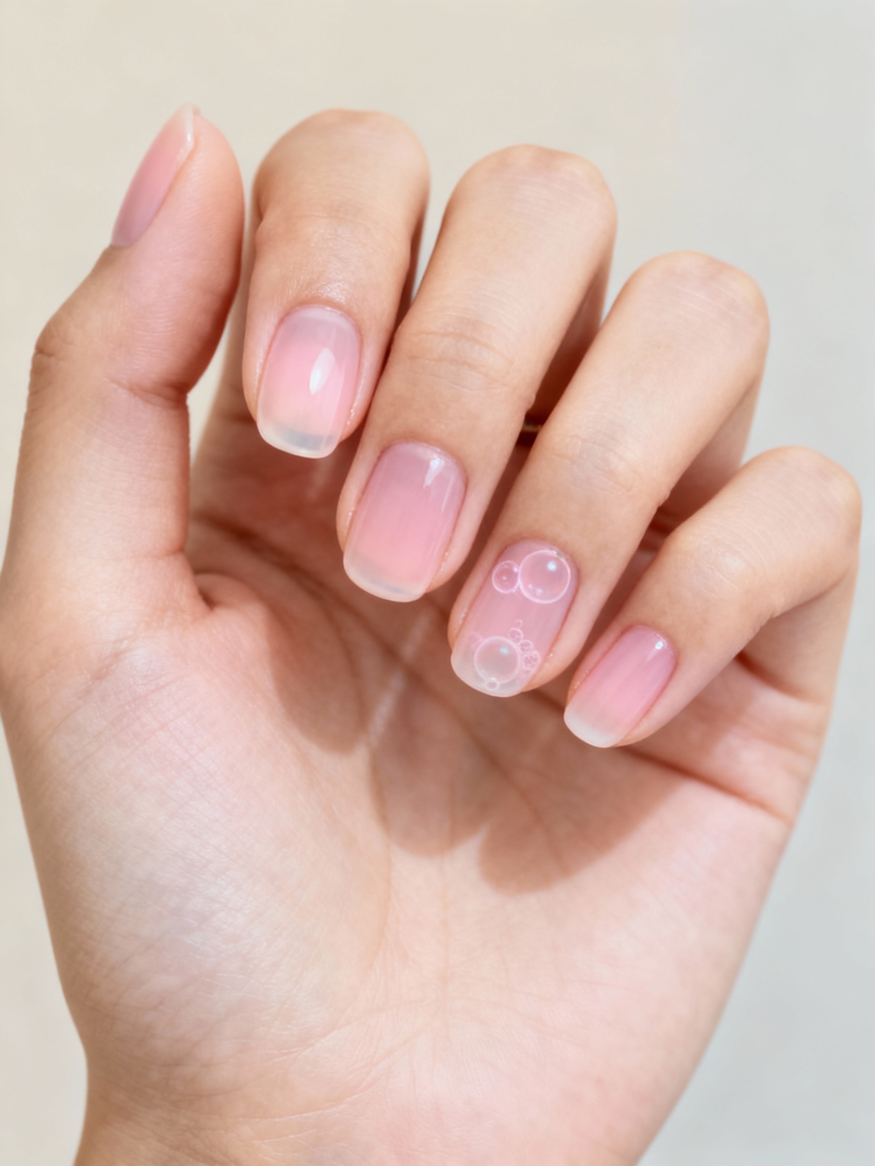 sheer glossy milky pink