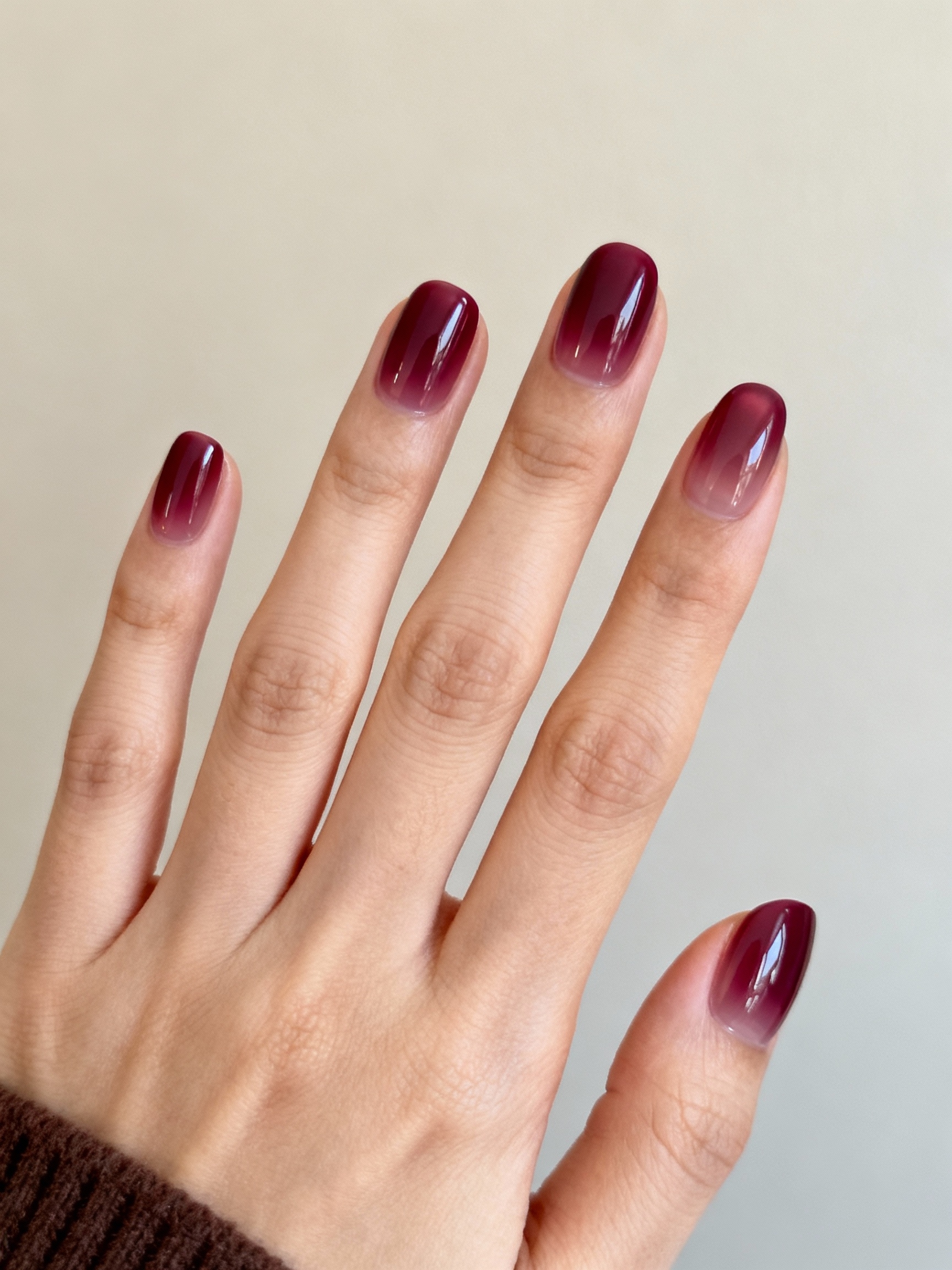 sheer glossy plum elegance
