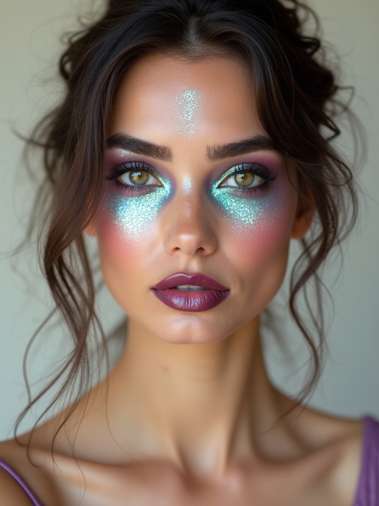 sheer iridescent temple highlighting shimmer