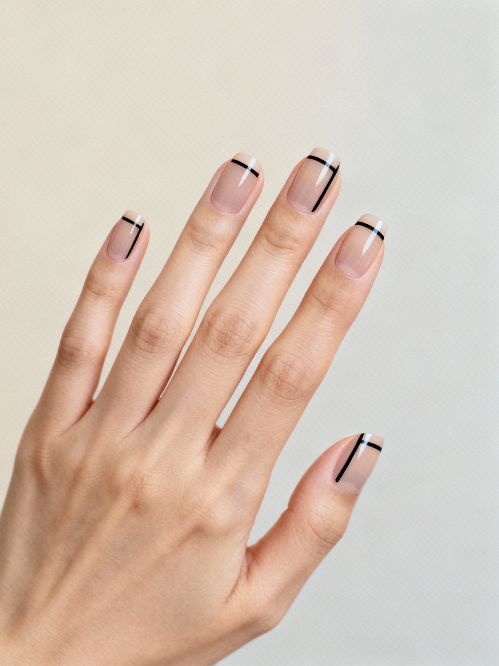 sheer milky base black lined