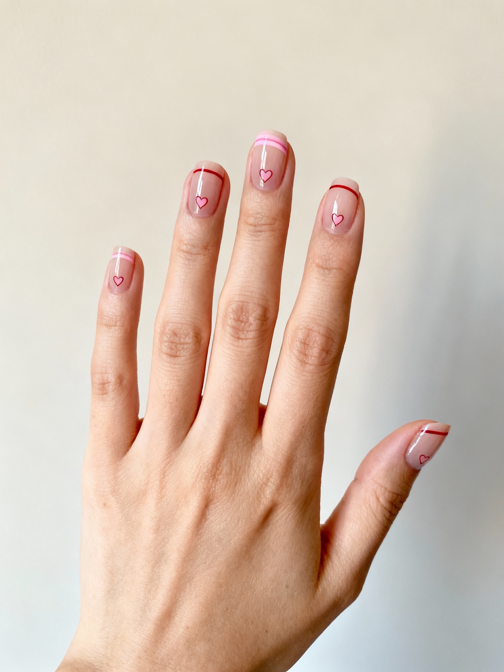 sheer negative space heart tips