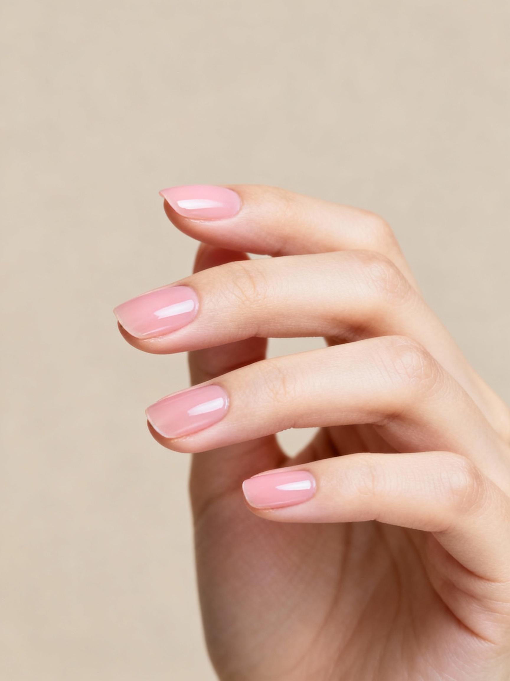 sheer neutral pink glossy