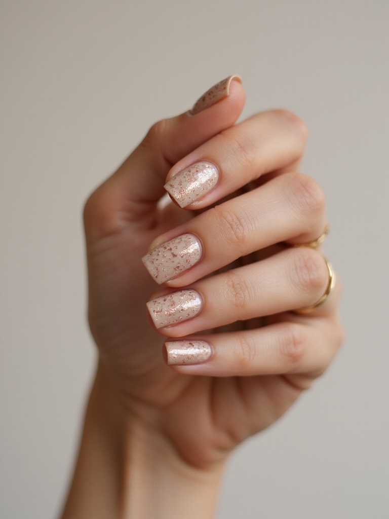 sheer nude champagne foil