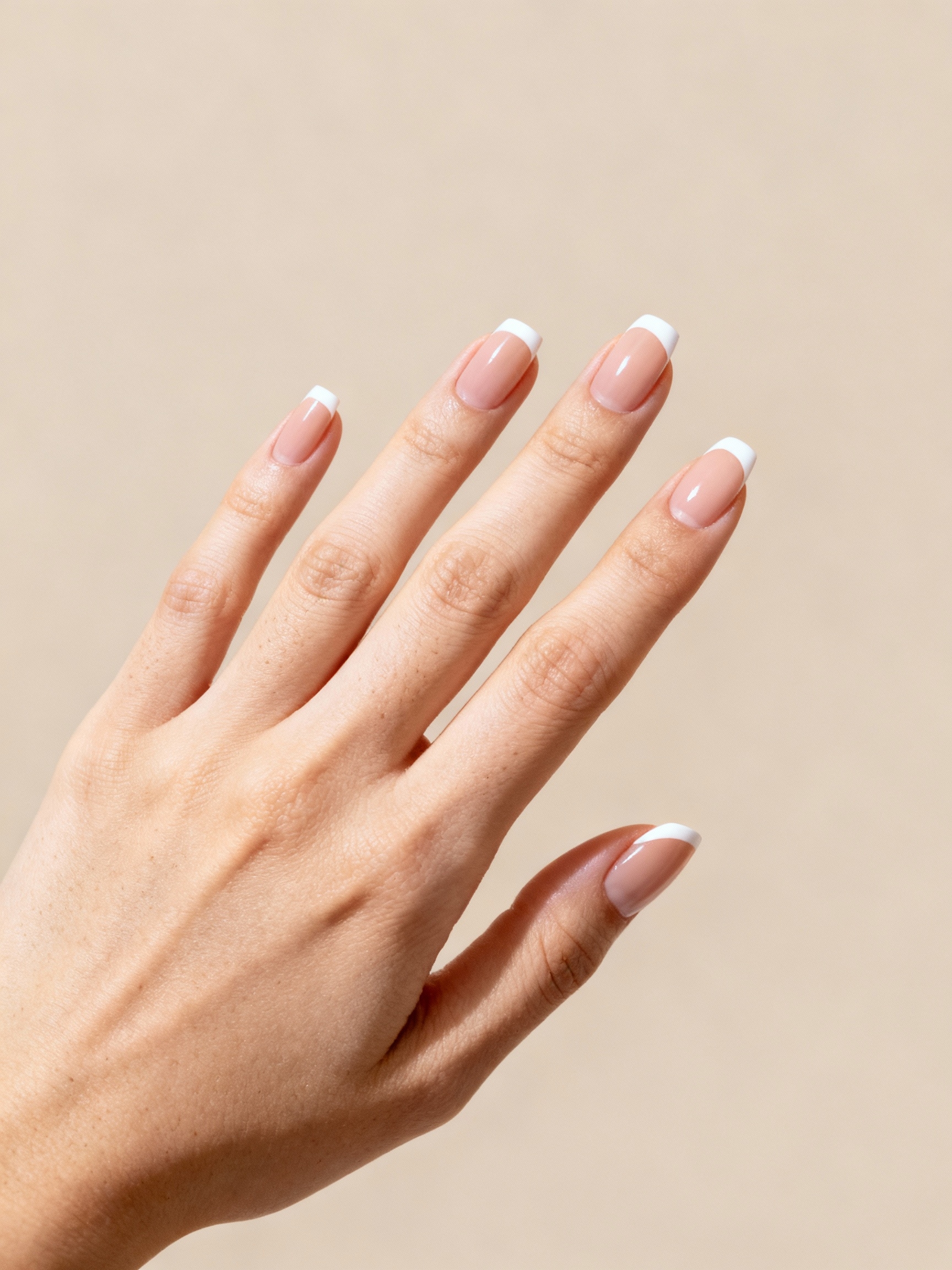 sheer nude micro french tips