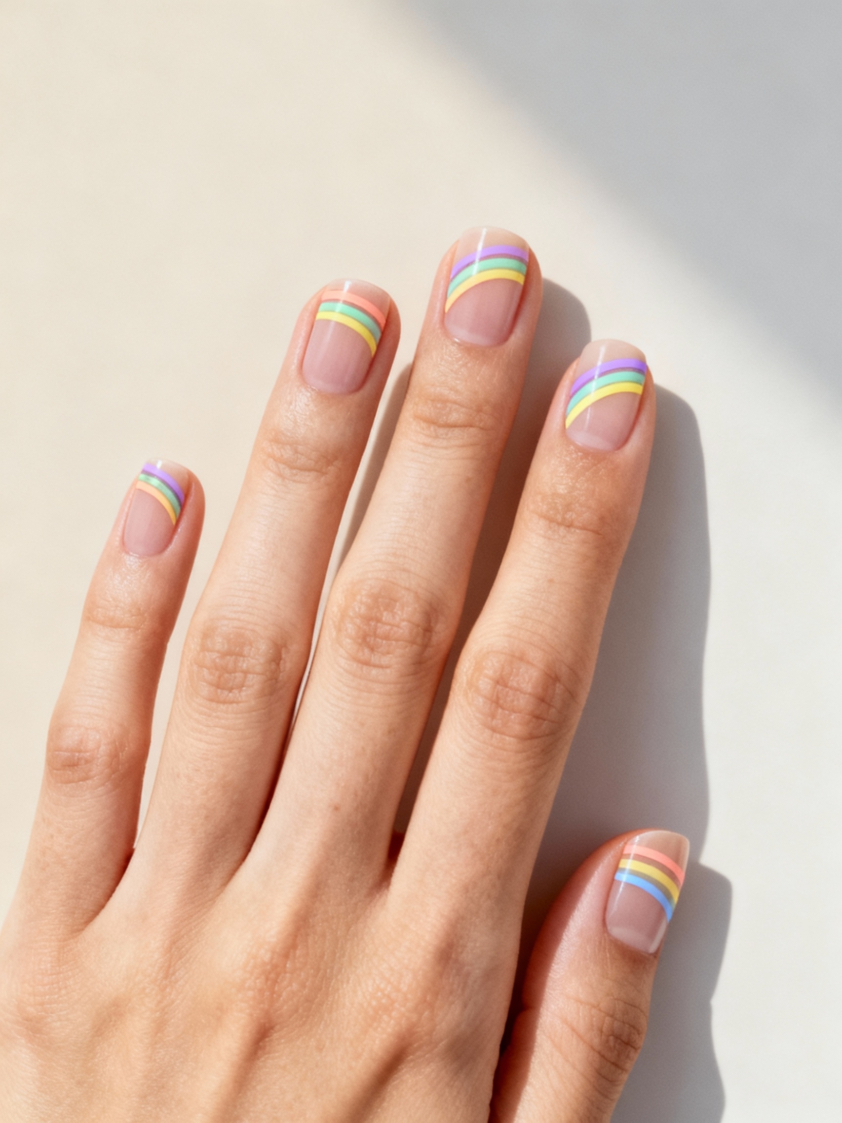 sheer nude pastel rainbow