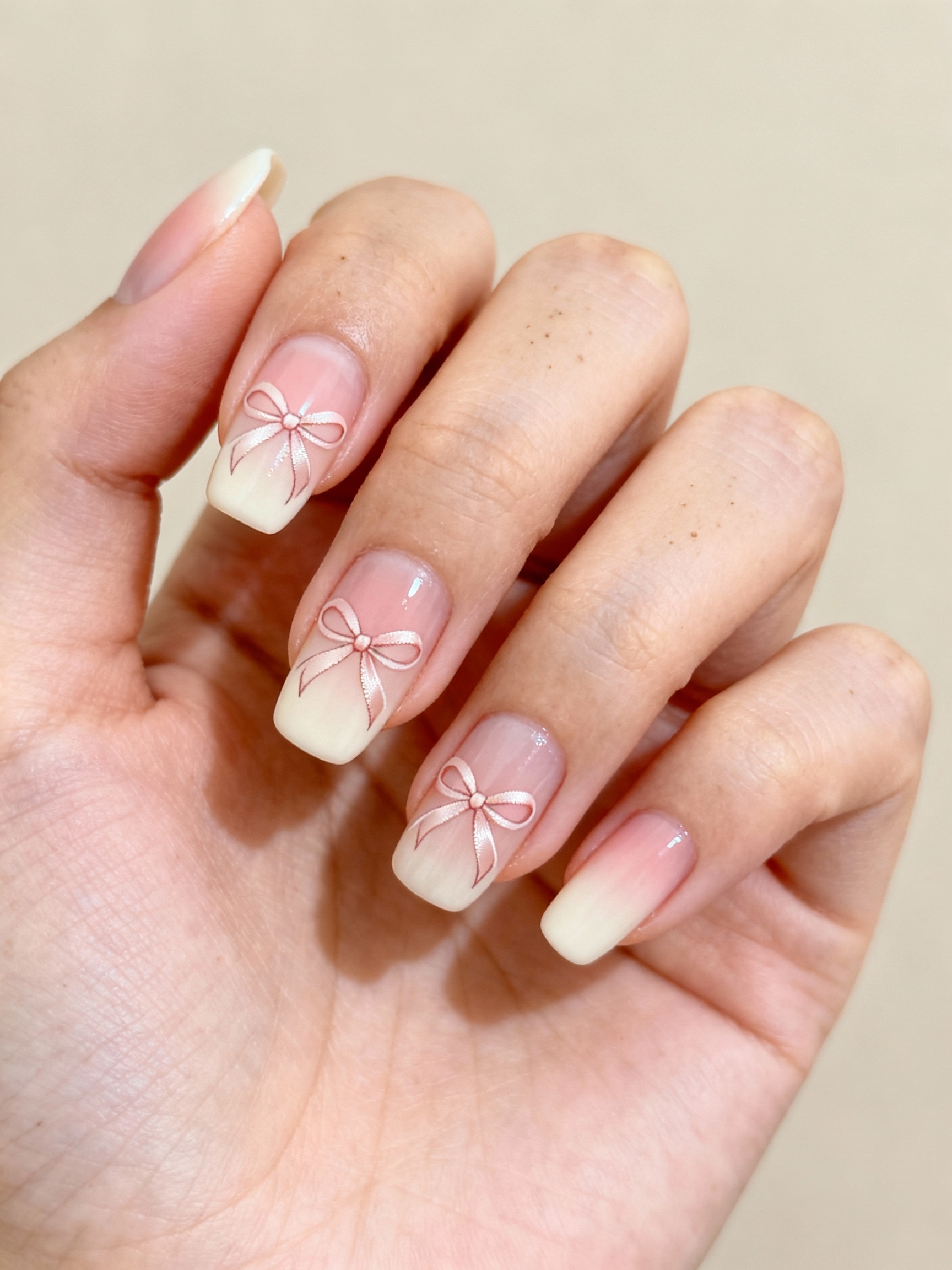 sheer ombr with ribbons