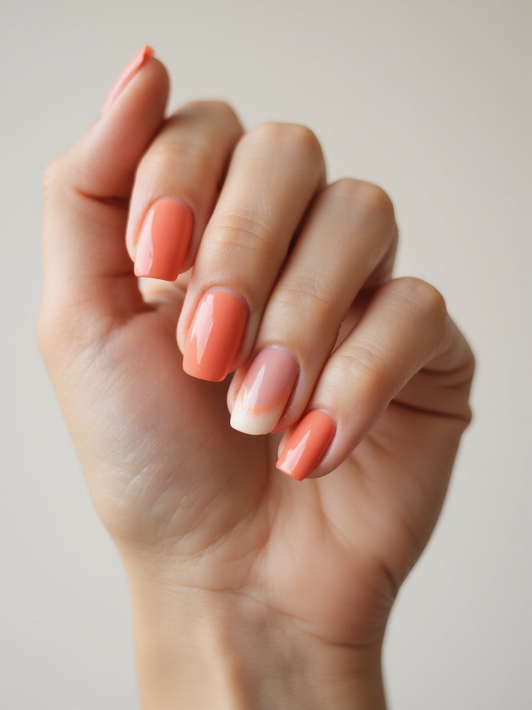 sheer peach to coral glow