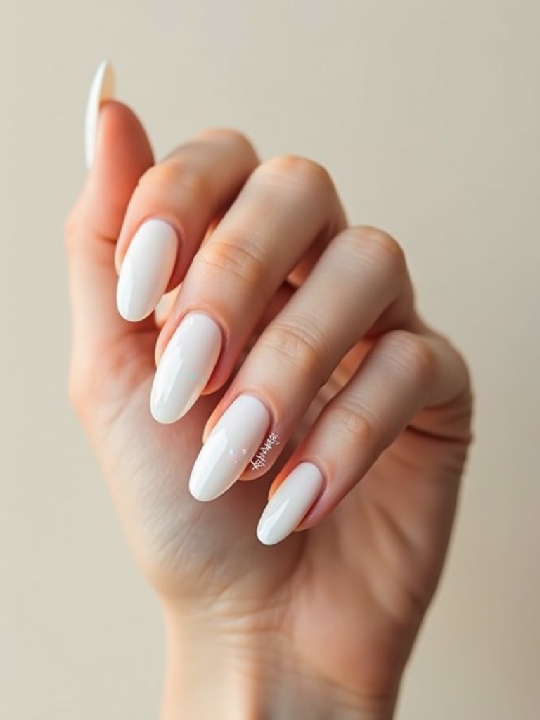 sheer pearled frosted manicure