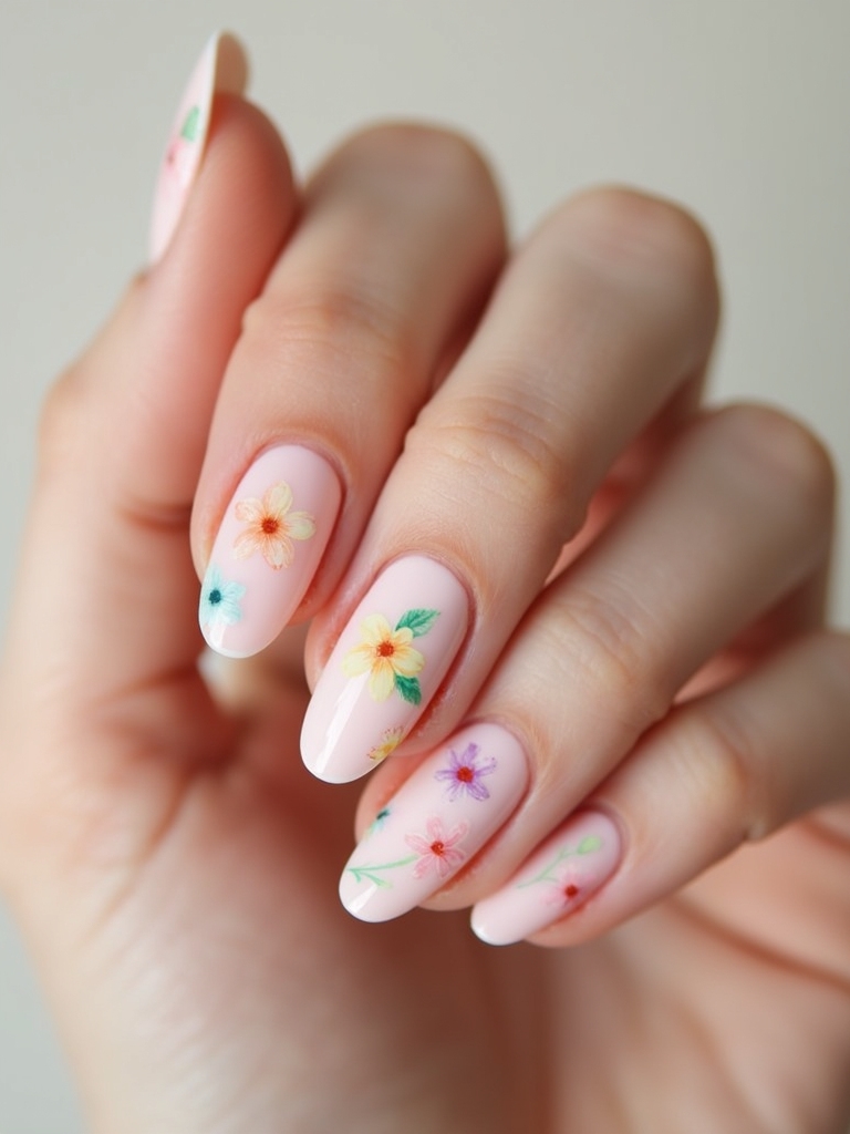 sheer pink watercolor florals