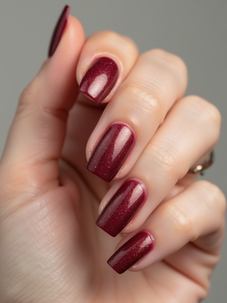 sheer ruby glitter dip