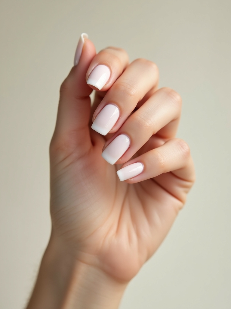 sheer semi opaque milky manicure