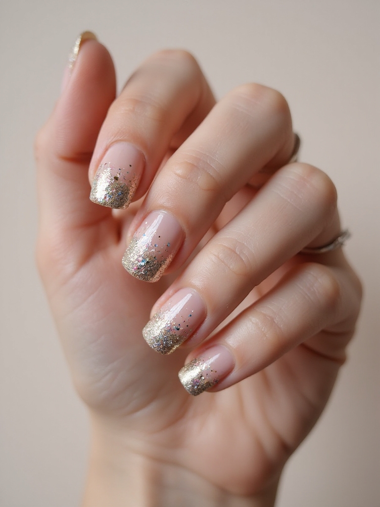 sheer to tip confetti ombr