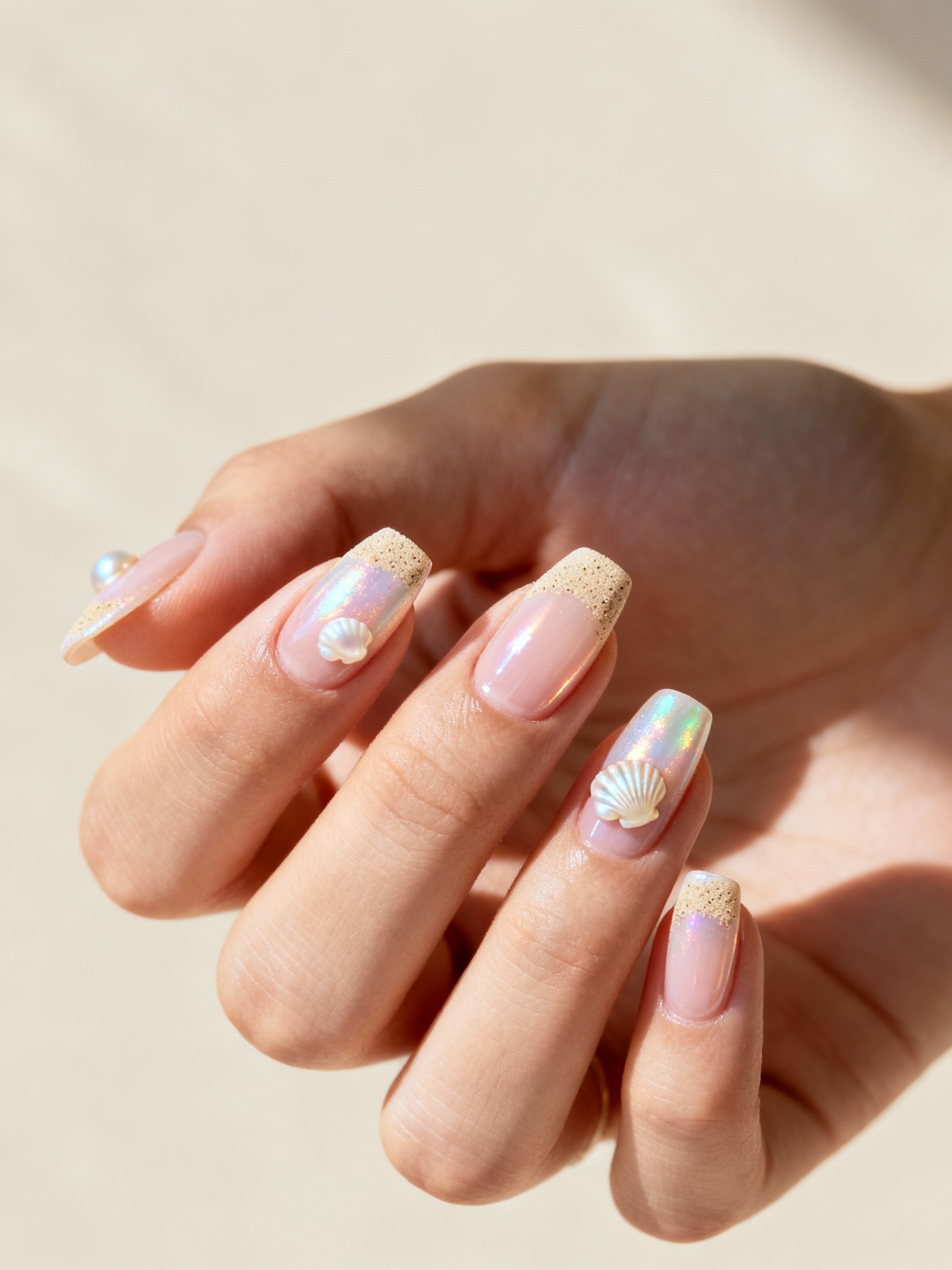 shell kissed sandy pearl accents