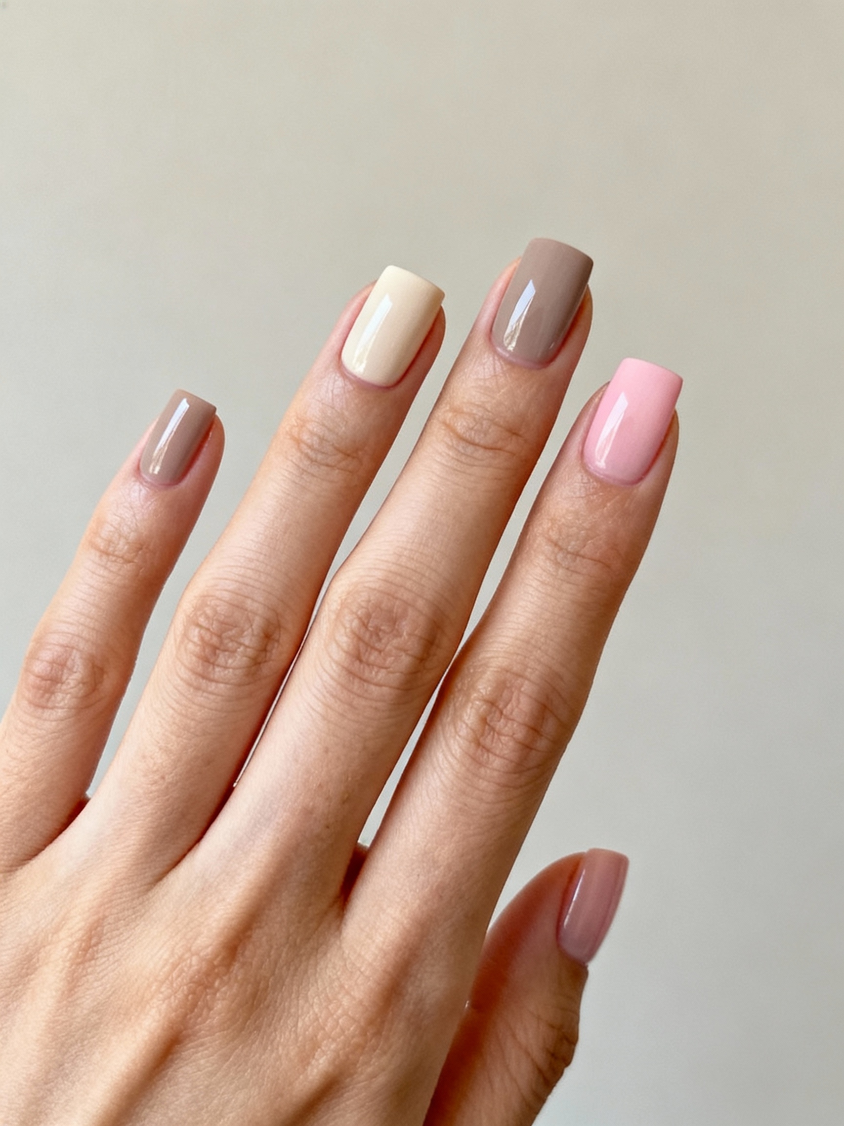 short square neutral nails