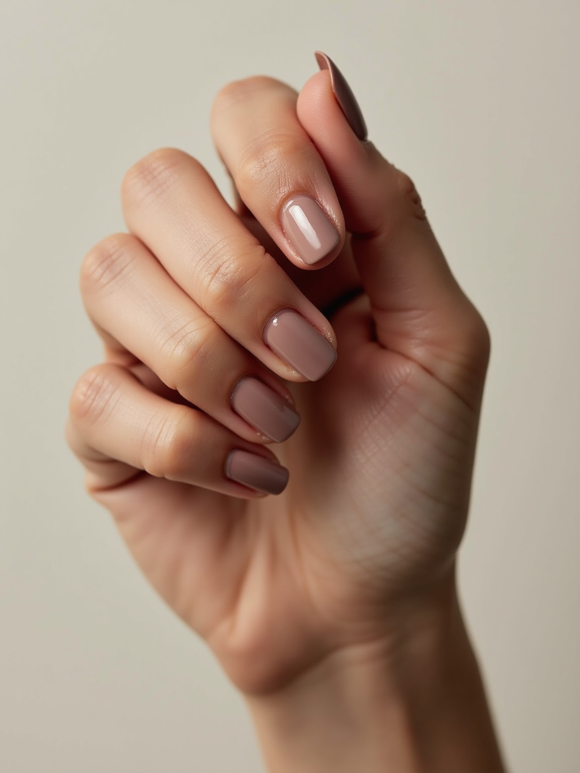 silky cocoa chrome manicure