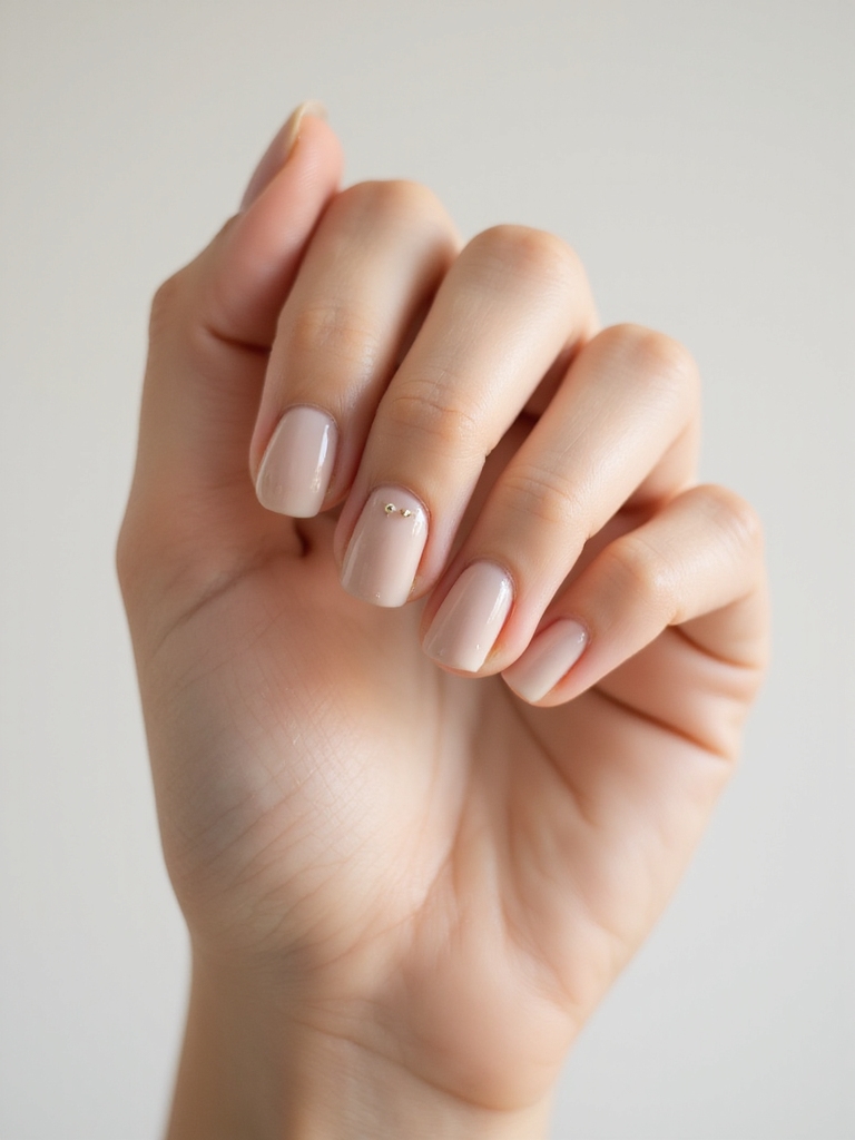 single centered minimalist nail dot