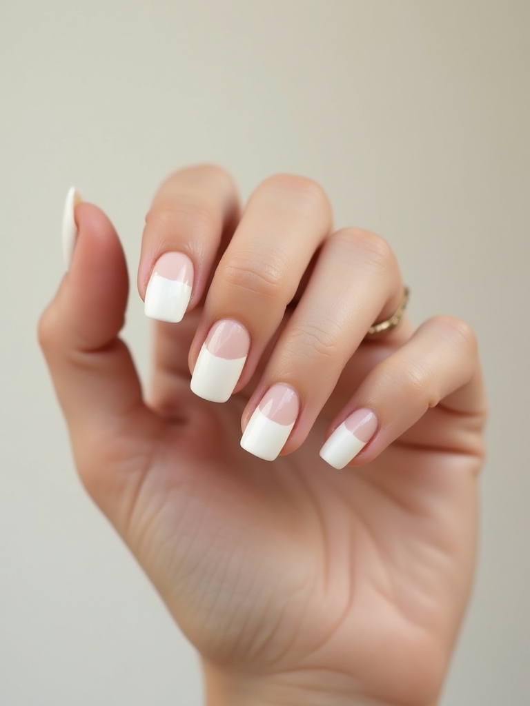 slim glossy soft french tips
