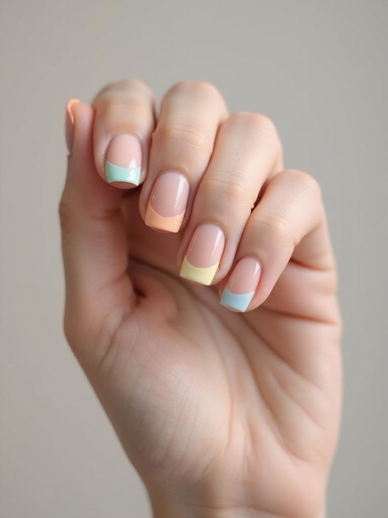 slim pastel micro french tips