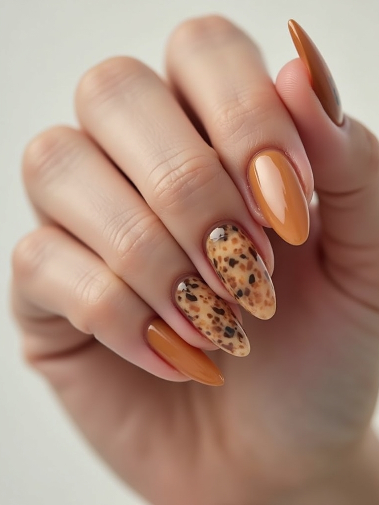 smoky amber tortoiseshell nail accents