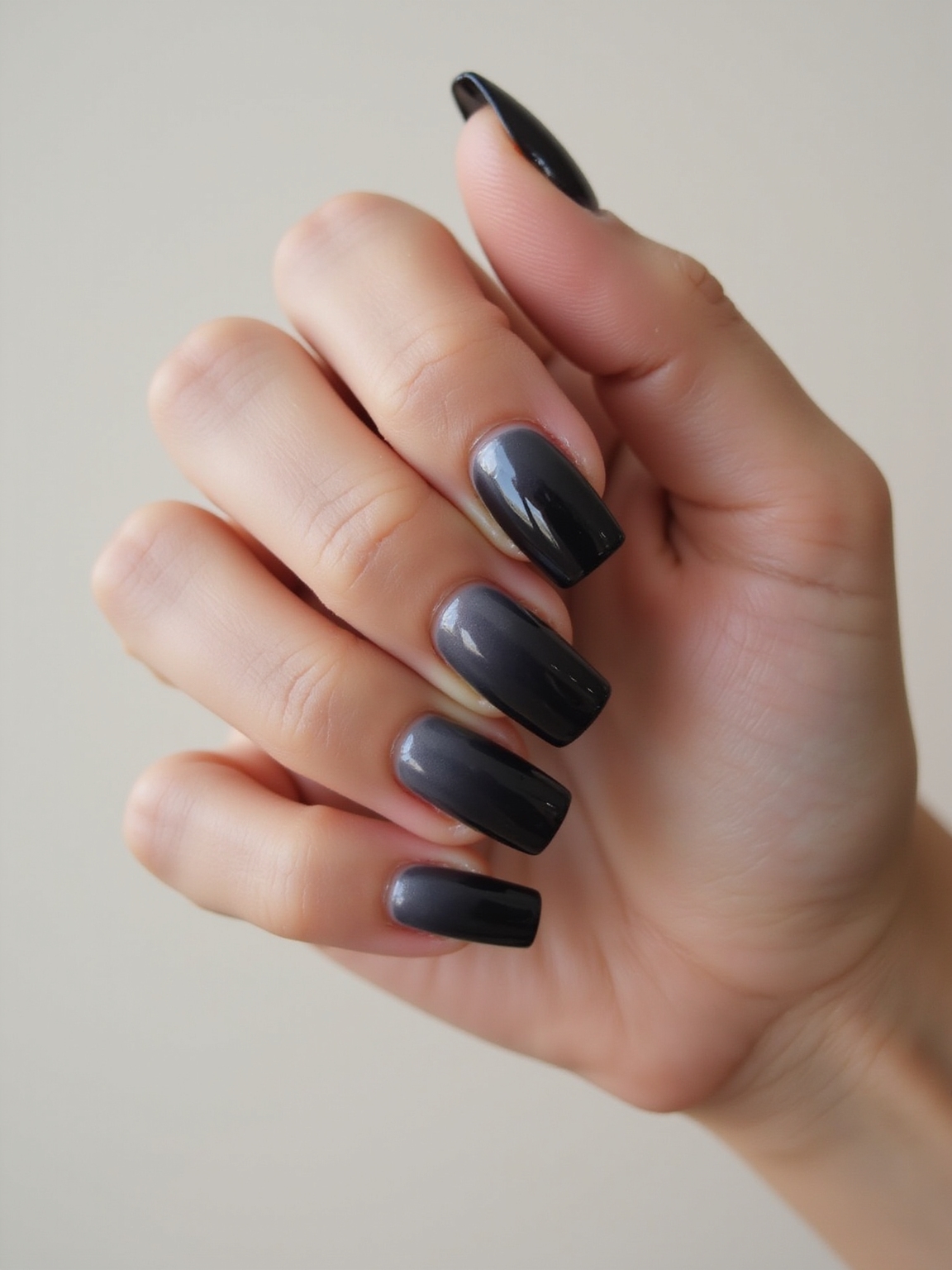 smoky charcoal to gray ombr