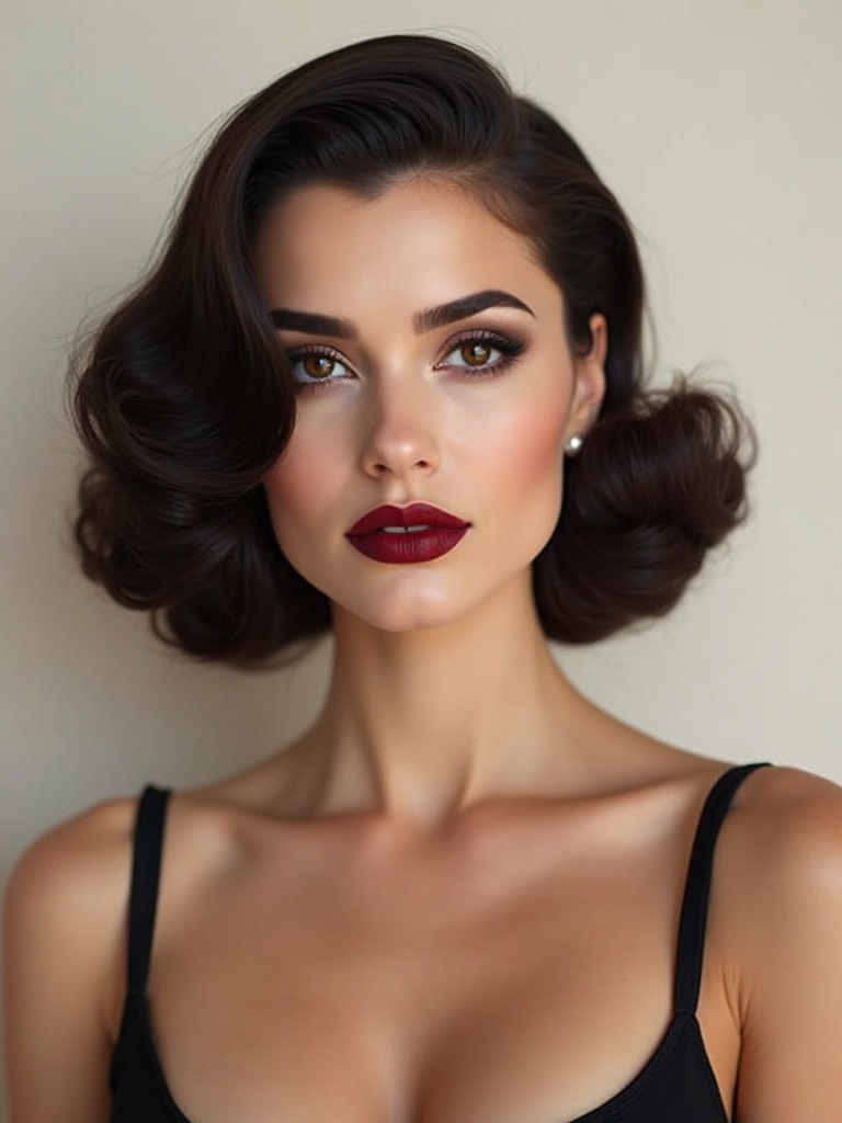 smoky kohl oxblood lips