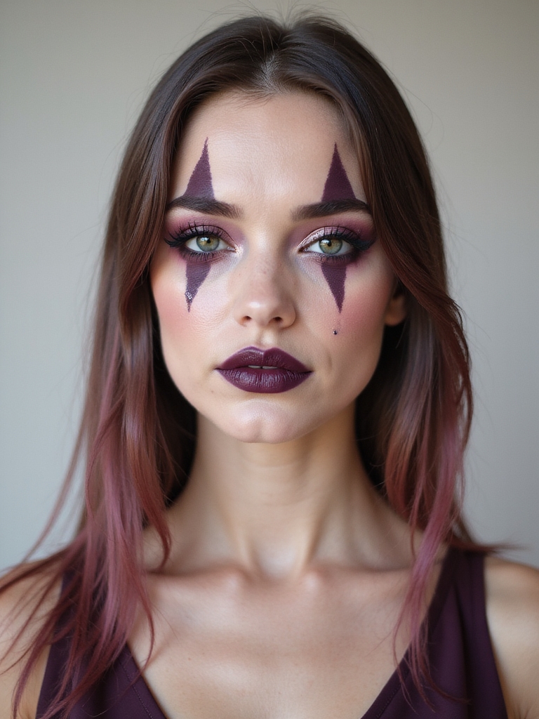 smoky mauve soft goth clown