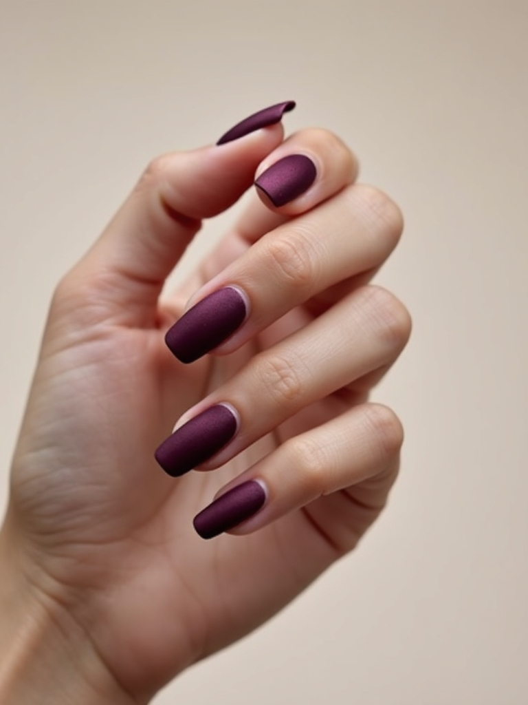 smoky plum velvet manicure