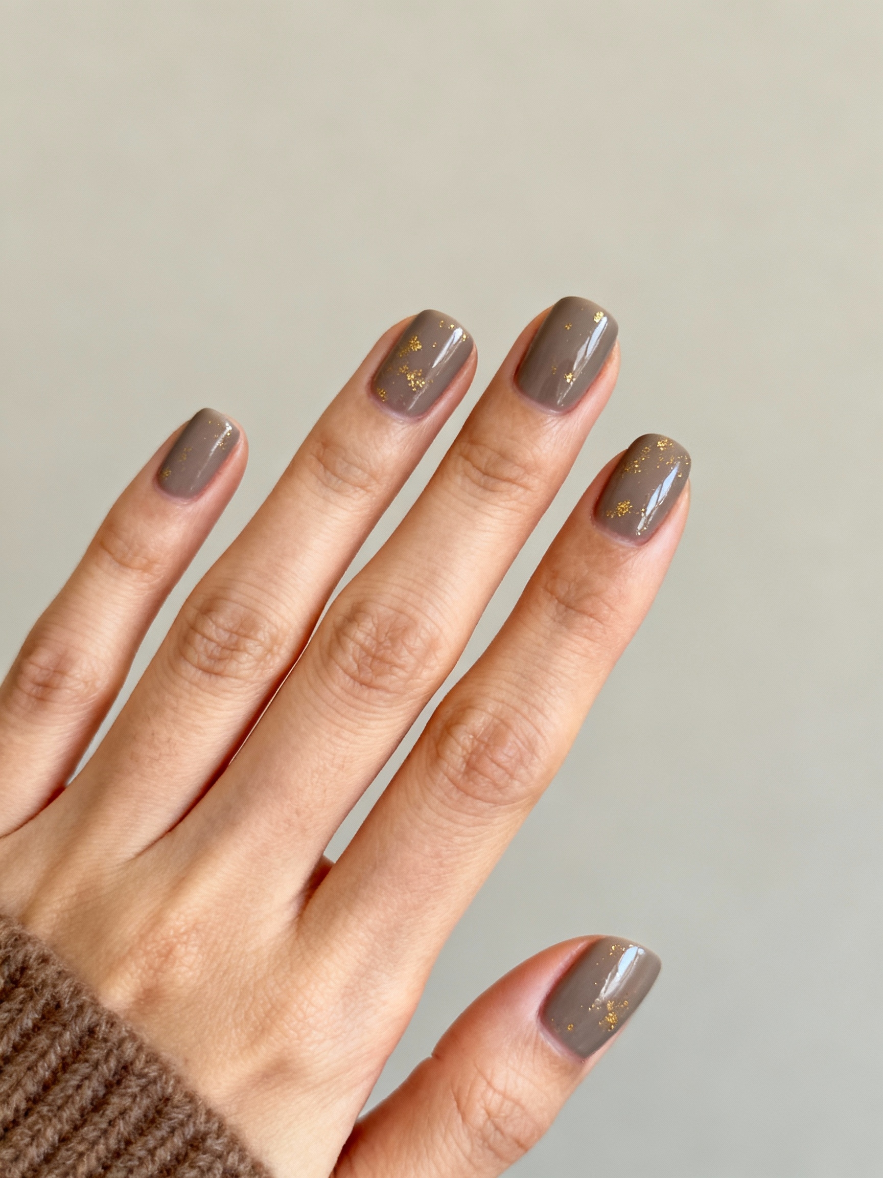 smoky taupe gold flecks