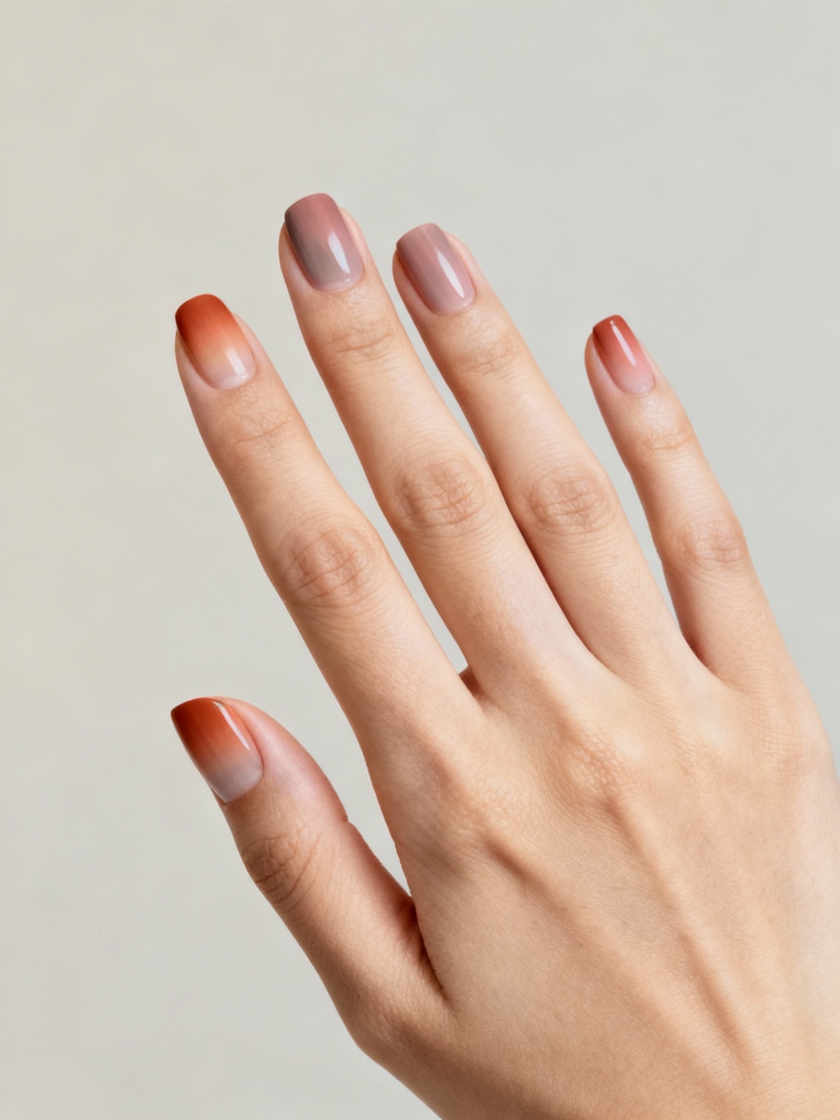 smoky toasted terracotta ombr