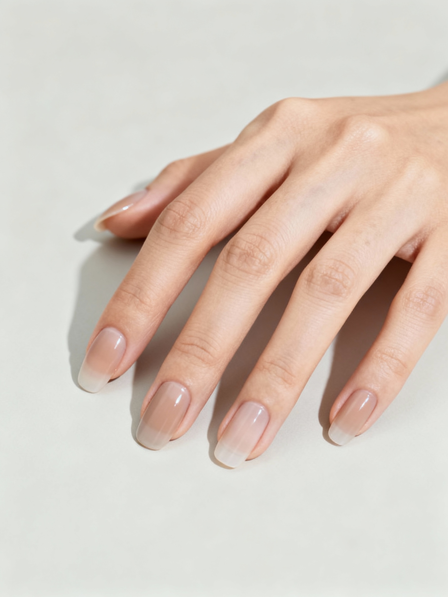 soft beige to blush ombr