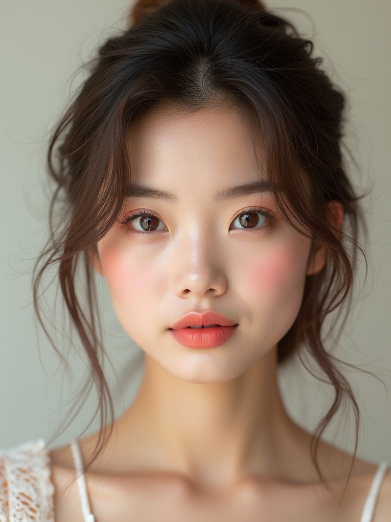 soft blurred bitten center lips